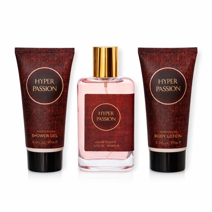 Set cadou femei, Hyper Passion, EDT 100 ml + Shower Gel 90 ml + Body Lotion 90 ml