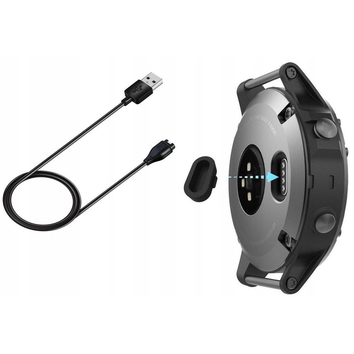 Cablu USB si Zaslepka pentru Garmin Venu 3 / Venu 3s / Vivoactive 5, 100cm, set