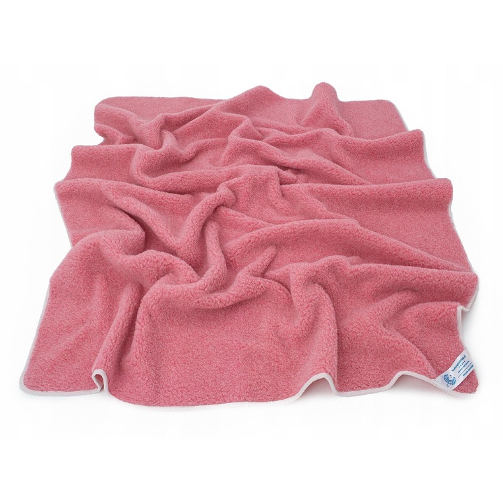 Patura Lana Merino Tumbler Roz 200x240cm - Calda si Antireumatica