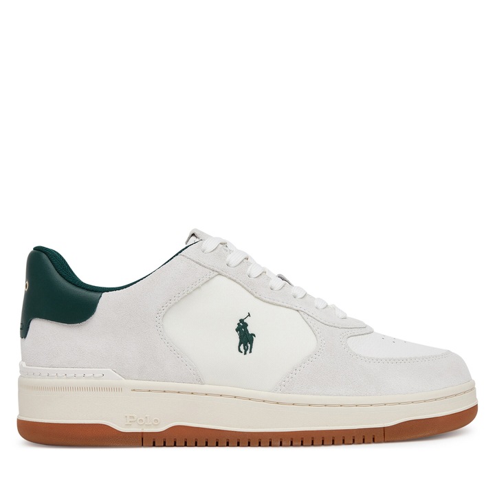 Tenisi albi pentru barbati Polo Ralph Lauren, piele naturala