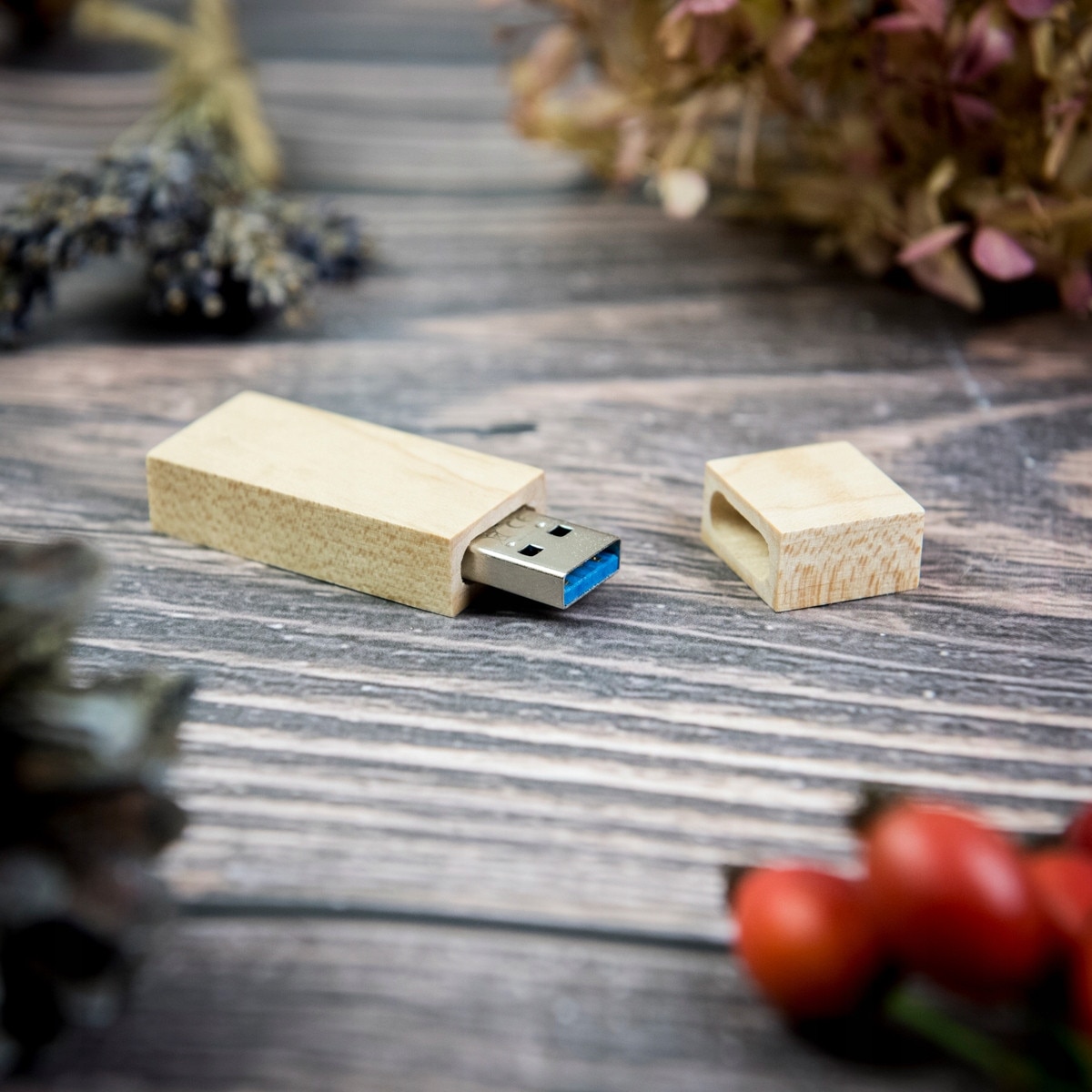Simple Usb Key Stick USB Lemn 128GB USB 3.0 Design Natural - eMAG.ro