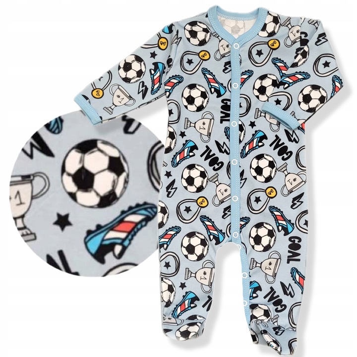 Pijama copii, Dartomik, model fotbal, bumbac, multicolor