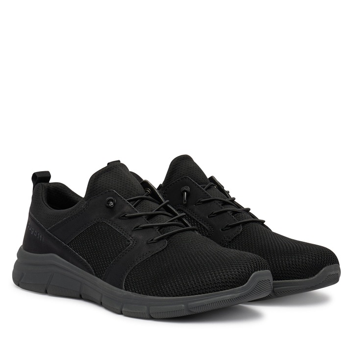 Férfi tornacipő, Bugatti, fekete, szintetikus