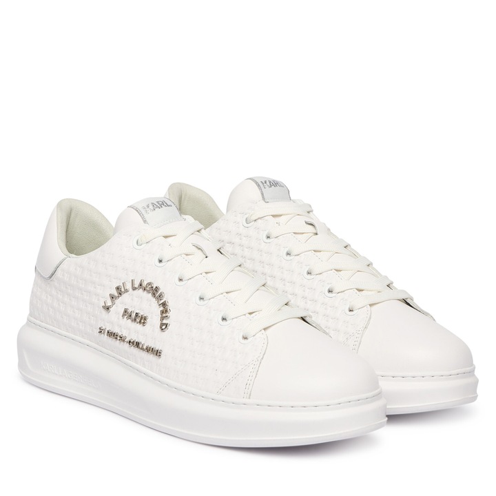 Tenisi barbati Karl Lagerfeld, piele naturala, alb, material sintetic