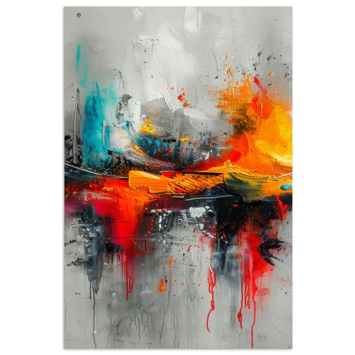 Poster decorativ, OnlyWow, modern art, gri deschis, 20x30cm