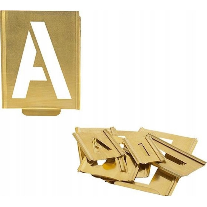 Sablon de semnare A-Z, 27 piese, 70mm, din metal elastic, pentru suprafete neregulate