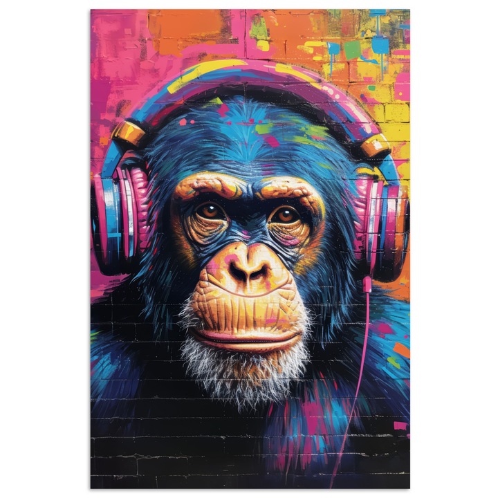 Poster decorativ, OnlyWow, artă modernă, albastru, 20x30cm