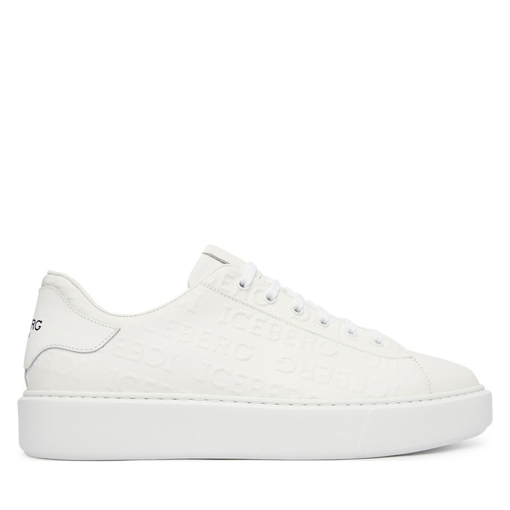 Férfi tornacipő, Iceberg, természetes bőr, fehér