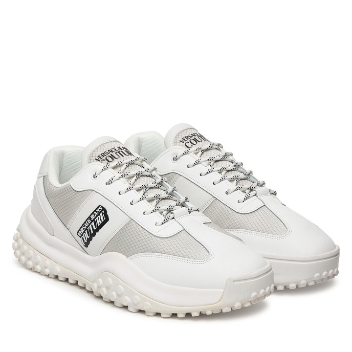 Férfi tornacipő, Versace Jeans Couture, természetes bőrből, fehér