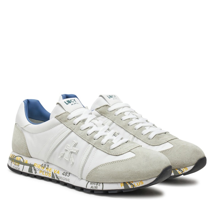 Férfi tornacipő, Premiata, szövet, fehér, 40 EU