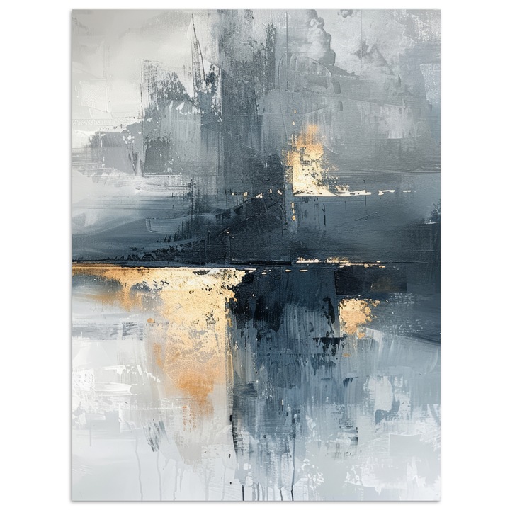 Декоративен постер, OnlyWow, модерно изкуство, тъмно сив, 30x40см