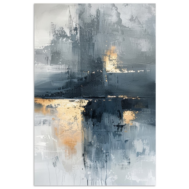 Poster decorativ, OnlyWow, artă modernă, gri închis, 20x30 cm