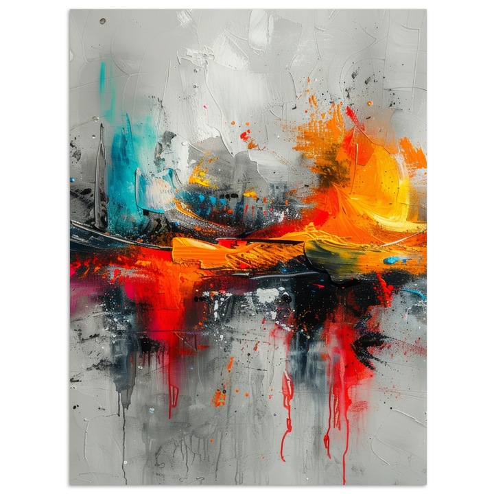 Декоративен постер OnlyWow, модерно изкуство, светлосив, 30x40 см