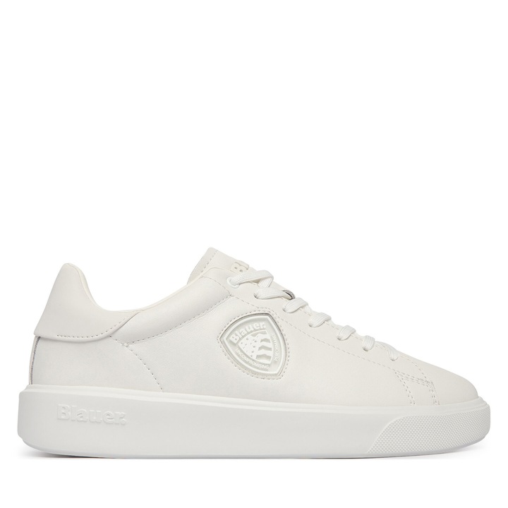 Férfi tornacipő, Blauer, valódi bőr, fehér színű