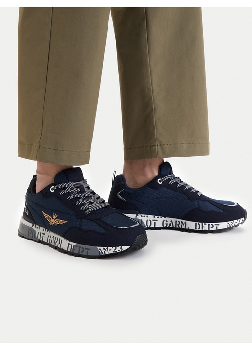 Férfi tornacipő, Aeronautica Militare, sötétkék, textil