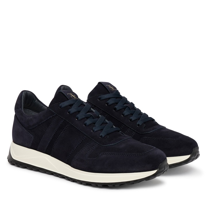 Fabi teniszcipő természetes bőrből, Tengerészkék