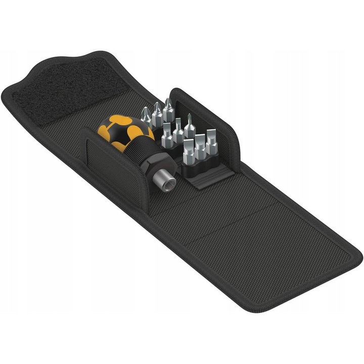 Set surubelnite Wera KK Stubby ESD, 10 piese, 5 surubelnite cu cap plat, 4 surubelnite cu cap cruciform, multicolor