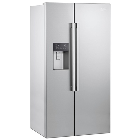 Side by side Beko GN162320X, 529 L, Clasa A+, H 182, NeoFrost™ dual cooling, Dispenser apa, Inox antiamprenta