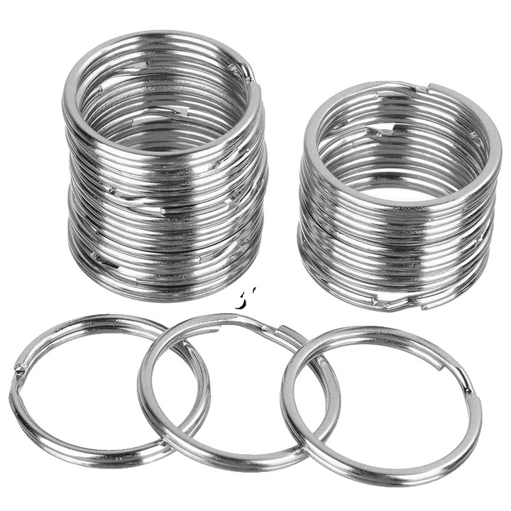 Brelocuri metalice, set 100 buc, 30mm, design modern, utilizare versatila