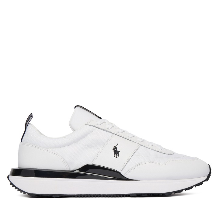 Tenisi barbati, Polo Ralph Lauren, din piele naturala si textil, alb