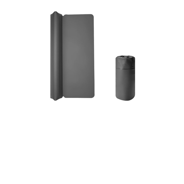 Bumper de pat, design gonflabil, flaps de siguranta antiderapant, gri inchis, 52x27.2x6.3 in