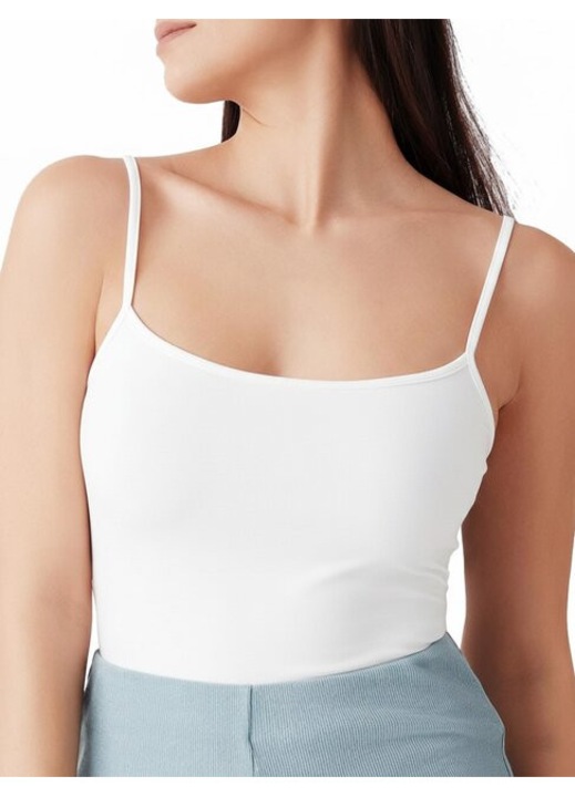 Maiou bumbac dama bretele subtiri Cotonella GD006 0001, Alb