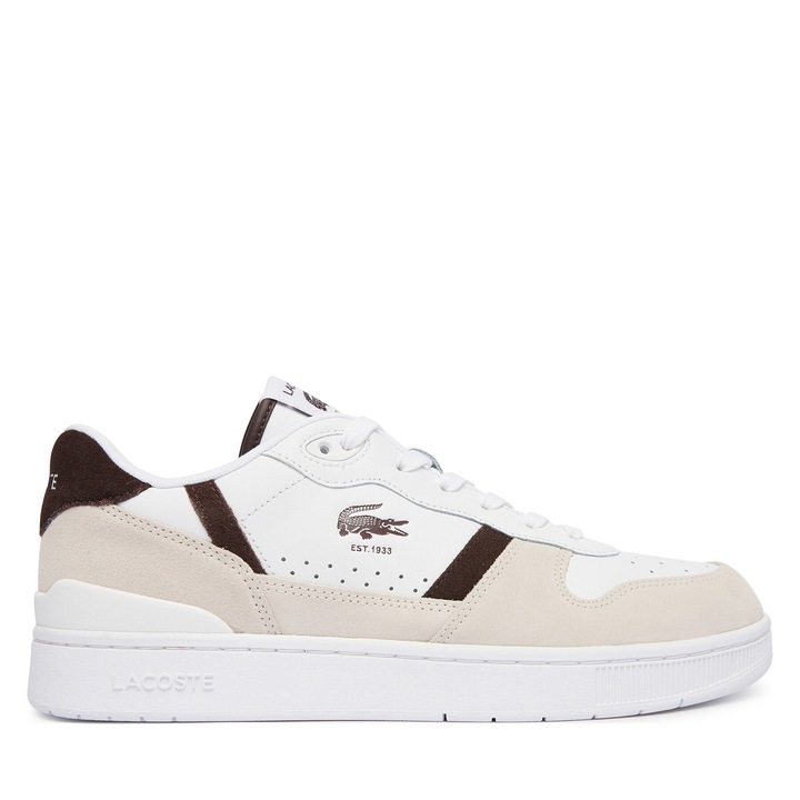 Мъжки кецове, Lacoste, естествена кожа, бели, текстилен интериор