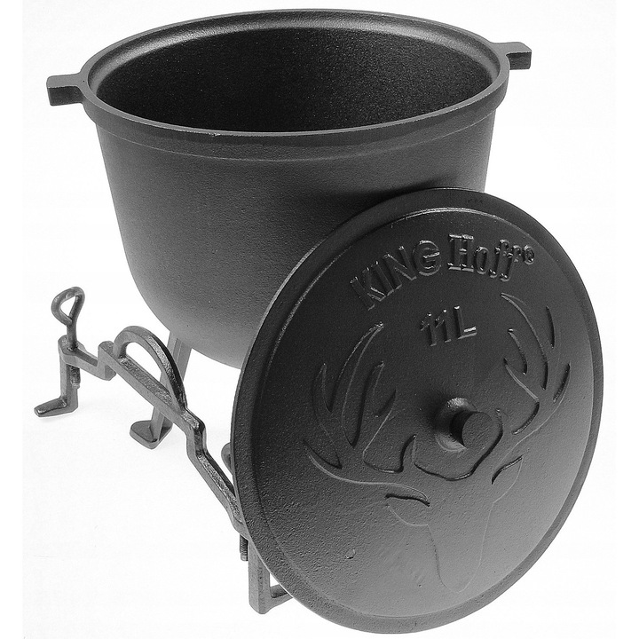 Ceaun, KingHoff, 10L, 3 picioare, detalii de prindere, 30x49x35cm, pentru camping