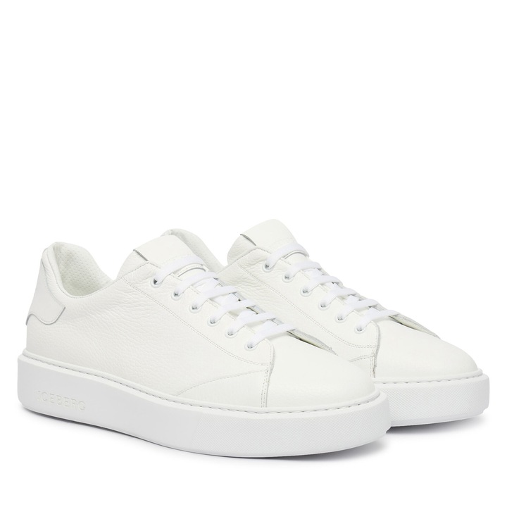 Férfi tornacipő, Iceberg, valódi bőr, fehér