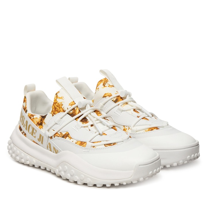 Férfi tornacipő, Versace Jeans Couture, textil anyag, fehér arany