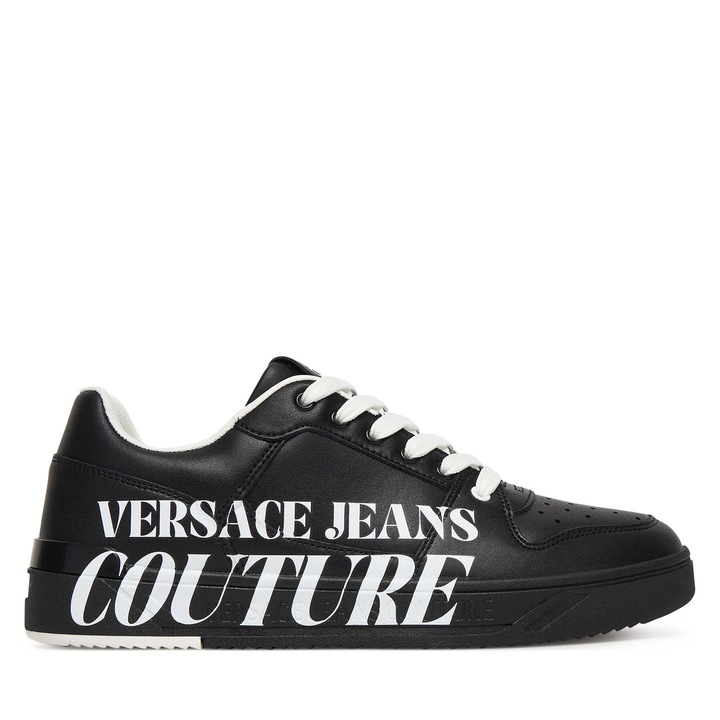 Férfi tornacipő, Versace Jeans Couture, természetes bőr, fekete, kényelmes