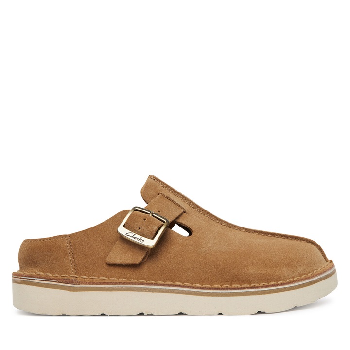 Papuci dama, Clarks, piele naturala, maro, 41 EU