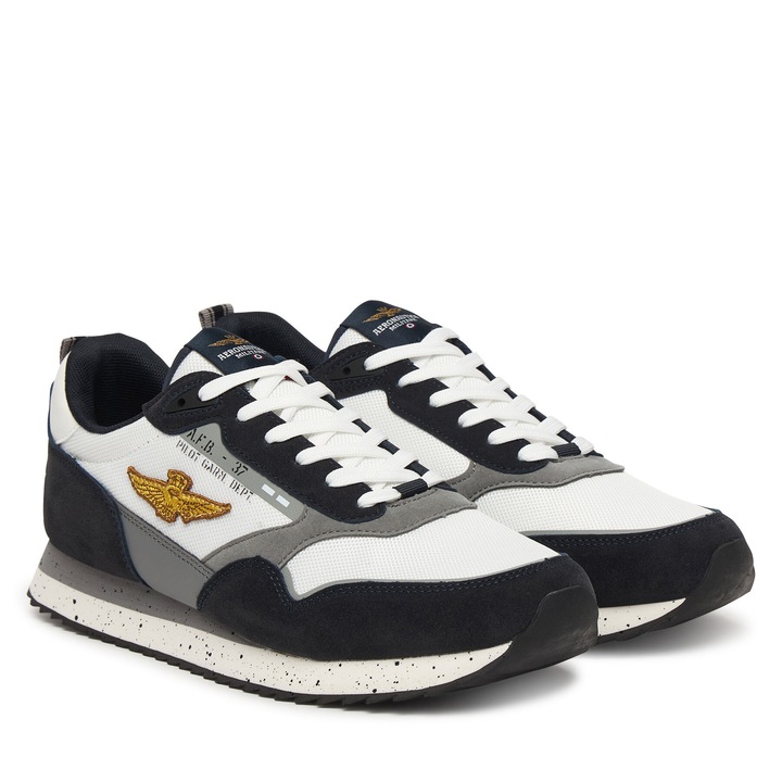 Férfi tornacipő, Aeronautica Militare, vászon, fekete/szürke