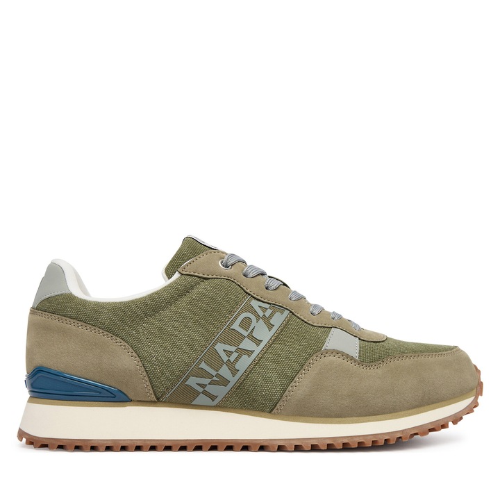 Férfi tornacipő, Napapijri, valódi bőr, khaki