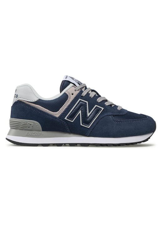 New Balance, Pantofi sport 574 din piele intoarsa cu garnituri din plasa, Albastru