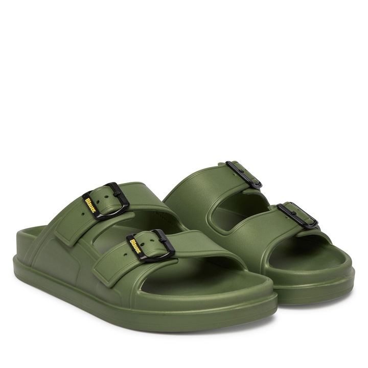 Slapi barbati, Blauer, piele naturala, verde