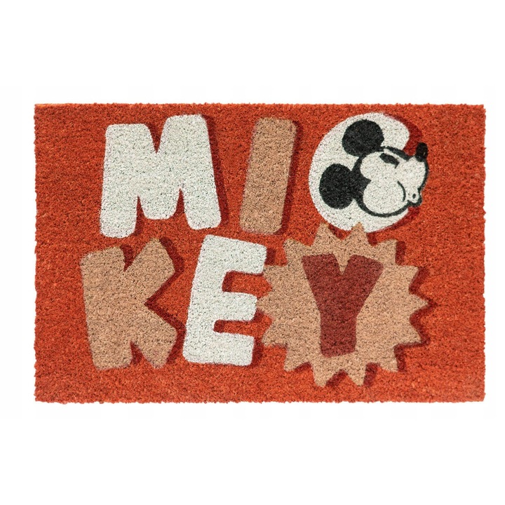 Mickey bejárati szőnyeg, 60x40cm, természetes kókuszrost/PVC, csúszásgátló