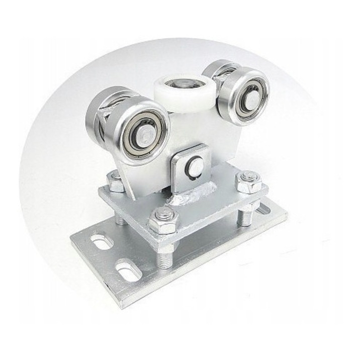 Wozek 5-rolkowy wahliwy cu reglaj pentru profil 80x80mm, 800 kg, 7.15 kg, multicolor