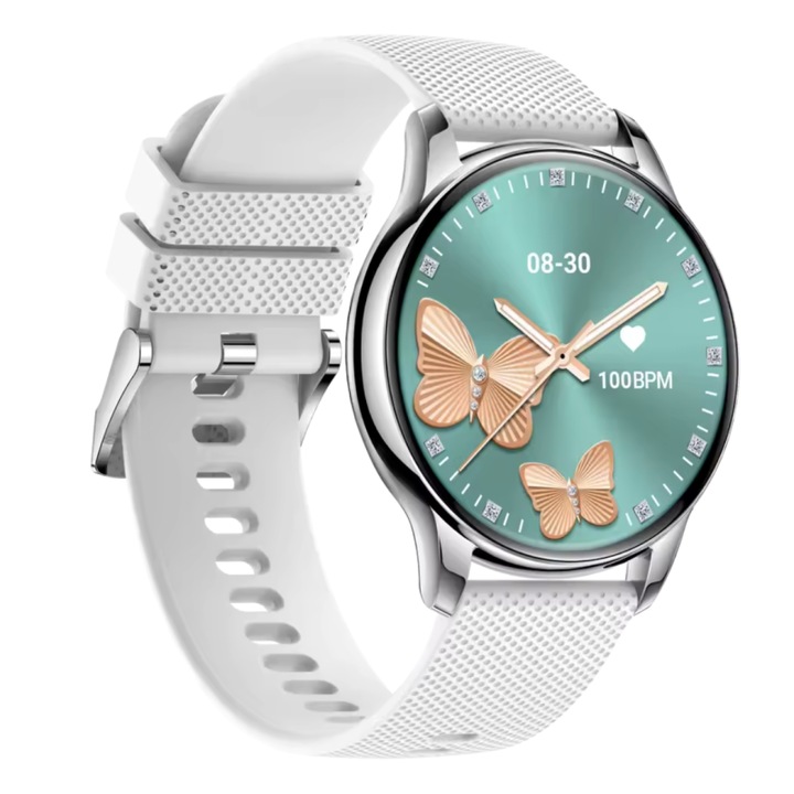 Ceas inteligent Mxm DW26, monitorizare sănătate, Bluetooth, argintiu