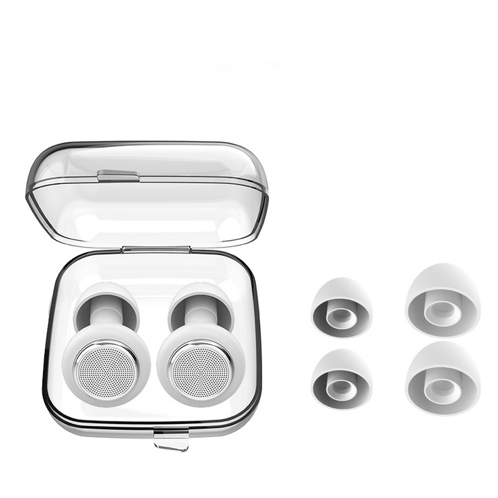 Dopuri de urechi reutilizabile, 28dB reducere zgomot, 2 perechi, alb, cu carcasa de depozitare