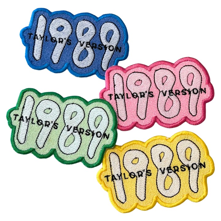 Set 4 Patchuri Textile Brodate Termoadezive 1989 Taylor's Version in 4 culori