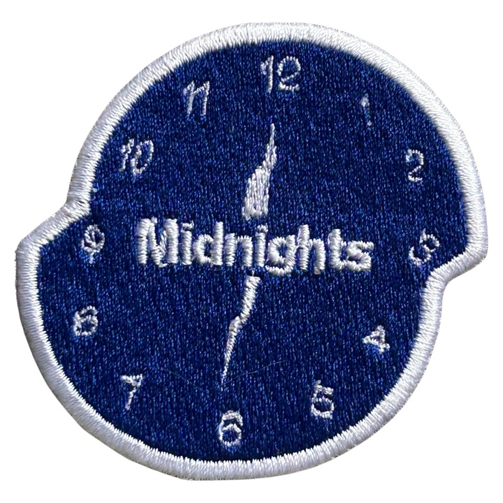 Patch textil brodat termoadeziv TS Eras Logo album alb cu albastru Midnights