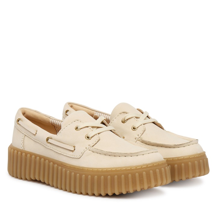 Дамски мокасини, Clarks, естествена кожа, бежови, 41 EU