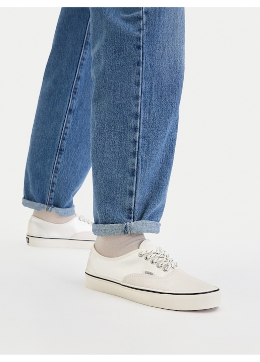 Női tornacipő, bézs, Vans, természetes bőr