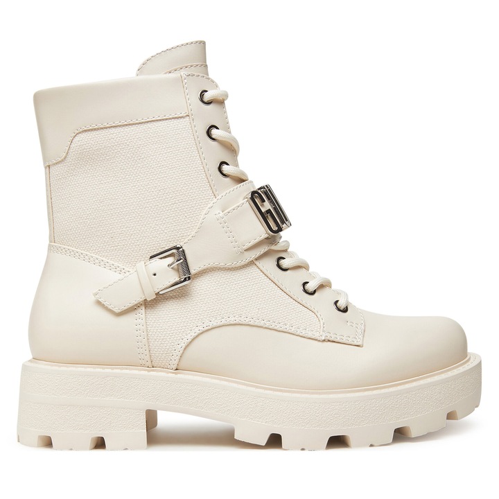 Ghete dama, Guess, piele ecologica, bej, inchidere cu fermoar, 41 EU