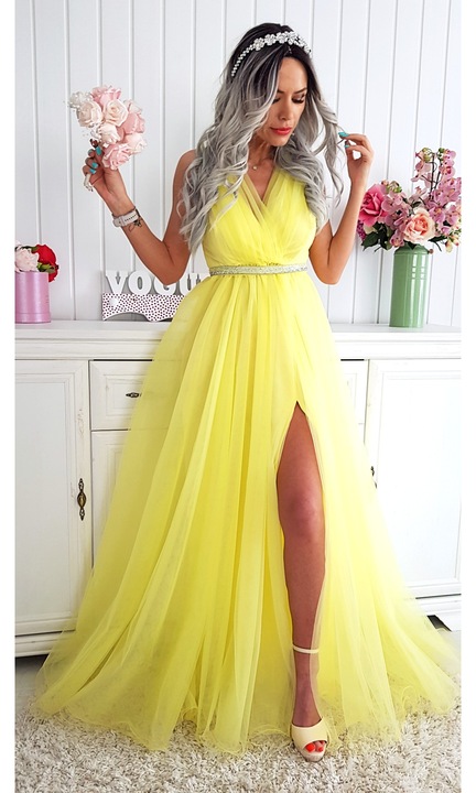 Рокля Kandordwqfwq, Жълт