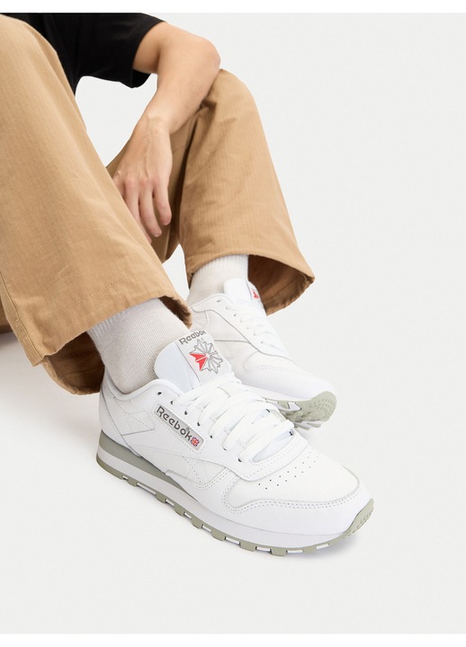 Férfi cipő, Reebok, természetes bőr, fehér, textil belső