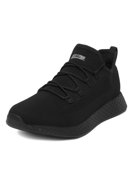 Férfi tornacipő, Sprandi, textil anyag, fekete, könnyű talp