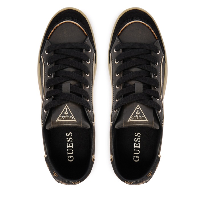 Női tornacipő, Guess, természetes bőr, fekete, textil anyag, 41 EU