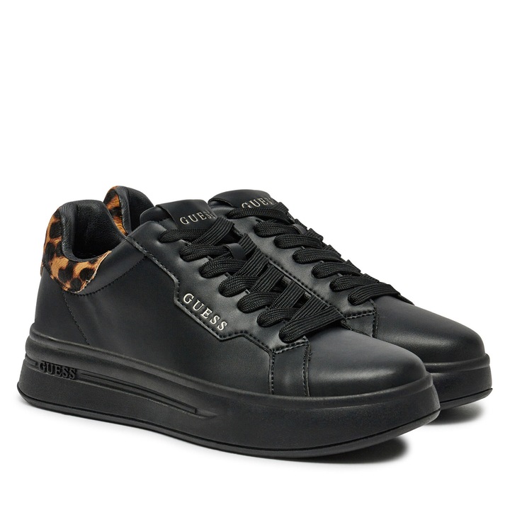 Női tornacipő, Guess, műbőr, fekete, kerek orr, 41 EU